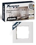 Kopp ATHENIS 1-fach Abdeckrahmen in Rein-Weiß - 86 x 86 x 9,5 mm - Rahmen für Steckdosen & Schalter - Eleganter Steckdosenrahmen aus Kunststoff - Hochwertiger Lichtschalter-Rahmen