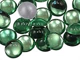 Allstarco 13mm Green Peridot .PD Flat Back Acrylic Cabochons Plastic Gems for Crafts Costume Embelishments Card Making Jewels Jewelry Making Supplies Cosplay Jewels - 50 Pieces