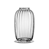 Holmegaard Vase H25.5 cm Primula Optisches Muster aus mundgeblasenem Glas, klar