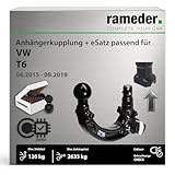Anhängerkupplung abnehmbar Oris passend für VW T6 Typ SGF/SGA/SGB Baujahr: 2015-2019 inkl. 13 poligem spezifischen CAN-Bus Elektrosatz | rameder. Komplettsatz - AK41_F4B
