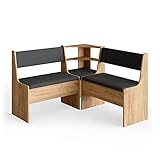 Vicco Esszimmer-Eckbank Roman, Bank für die Essecke, Goldkraft Eiche/Anthrazit, 120 x 120 cm