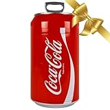 Coca Cola Mini Kühlschrank 5.4L 8 Dosen Kleiner Kühlschrank 220V AC/12V DC Mini-Kühlschränke für Autos Bierkühlschrank Getränkekühlschrank Minibar klein tragbar, Rot