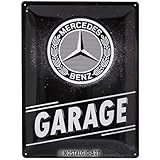 Nostalgic-Art Retro Blechschild, 30 x 40 cm, Mercedes-Benz – Garage – Geschenk-Idee für Mercedes-Benz Accessoires Fans, Original Lizenzprodukt (OLP), aus Metall, Vintage Design, Blechschilder Sprüche