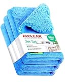 ALCLEAR 820203K_3 Mikrofasertücher 3er Set 40x40 cm – für Hochglanzküche, Möbelfronten, Lack, Kunststoff, Glas, fusselfrei, streifenfrei, ultraschallgeschnitten, nebelfeucht nutzbar, waschbar 60° C