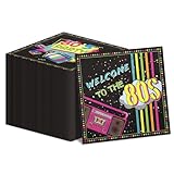 100 Stück 33 x 33 cm 80er-Jahre-Servietten, Dekorationen für die 80er-Jahre-Party-Dekorationen