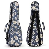 SHANNA Bunte Ukulele Tasche 21 Zoll Gigitasche Gigbag, Bariton-Gigbag für Gitarre, Bariton, Ukulele, Doppelgurt, weich, 53,3 cm, Hawaiianischer Stil, Ukulelentasche
