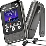 64GB MP3 Player Bluetooth 5.3 mit Clip & Lautsprecher, Sport Musik-Player mit Touchscreen und Tasten, unabhängiger Lautstärkeregler, FM-Radio, Sprachaufnahme, erweiterbar auf bis zu 128GB