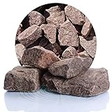 Schicker Mineral Granit Gabionensteine rot 25 kg, farbechte Bruchsteine, für alle Gabionen, Gabionenzäune, Steinkörbe, witterungs- & frostbeständig, widerstandsfähiger Naturstein (Ø 60-180 mm)