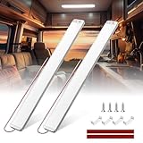 TrustWheel 228 LEDs 12V LED Lampe Wohnmobil 42cm/16.53inch 10W 1500lm Superhell led leiste 12V 6000K Kaltweiß deckenlampe mit schalter für Auto Van Bus Caravan Boot Küche LKW Universal-2set