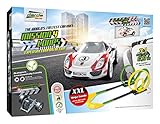 Darda 50255 Rennbahn Set Mission 4 Loops, Autorennbahn Autos, Rennstrecke ca. 6,90 Meter, Bahn mit 4 Loopings, 1 Steilkurve und 1 Rennwagen, Rennauto Spielset für Kinder ab 5 Jahre