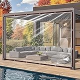 QOFLY 2x1m Transparant Zeil met Oogjes, doorzichtig zeil transparant zeilen en spanbanden