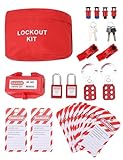 Lockout Tagout Kit für Elektrische Leistungsschalter Vorhängeschloss-Loto-Etiketten Hasps Medium Clamp On Circuit Breaker Lock-Set Kabelbinder Compliance für Industrielles Schlösser