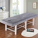 Highdi Bezug für Massageliege mit Loch, Kristallsamt Dick Waschbare Beauty Bettbezug Elastisches Massagetische Bezug Weiches Atmungsaktiv Massagebett für Spa, Schönheits (190X80CM,Grau)