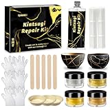 Kintsugi Reparatur Set - Lebensmittelechter Porzellan Kleber & Keramik Reparaturset in Gold - Goldkleber für Keramik, Porzellan, Glas, Jade & Skulpturen - Japanische Kintsugi Kunst für Bruchstellen