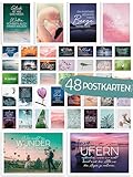 48er Set Postkarten mit Sprüchen Motiven Zitaten Lebensweisheiten Karten mit Spruch für Motivation Achtsamkeit Affirmation Aphorismen Mutmacher Geschenk Deko Dankeschön Coaching Training Grußkarten