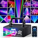 Ehaho Discolicht Partylicht mit Bluetooth App Steuerung LA500 | 3D DIY Animation DJ Licht | Benutzerdefinierte Muster & Textbearbeitung | Stroboskop Bühnenlicht mit DMX 512 für Party, Bar, Club, Show