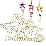 Yuragim Gold Metallring Kranz, 12 Stück 4 Größen Metallringe Hochzeitskranz zum Basteln Hängend Trockenblumen Kranz Makramee Hoops Ringe Basteln für Traumfänger, Floral Hoop Kranz DIY Hochzeit Dekor