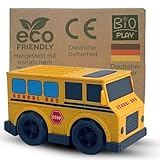 BIOPLAY® Gelber Schulbus US Style | Bio Kunststoff | Nachhaltiges Spielzeug für Jungen und Mädchen | Indoor und Outdoor | Spielsachen ab 2 Jahre