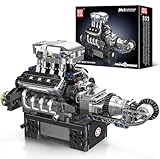 Mould King 10206 Technik Supersportwagen V8 Motor Bausteine Modell, Bauen Sie Ihren Eigenen V8-Automotor, Spielzeug Geschenk Sammlerstücke für 14+/Erwachsene Auto Fans (737+ Teile)