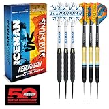 RED DRAGON Peter Wright 'Snakebite' v Gerwyn Price 'Iceman' DWC Steel Tip Dartset aus Messing mit Flights und Schäften