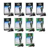 Crottendorfer Räucherkerzen 10er Set (10 x 24 Stück) – 5X Tannenduft und 5X Weihnachtlicher Weihrauch – Höhe 2,7cm, Ø 1,2cm – Angenehmer Duft mit Circa 15 Min. Brenndauer pro Räucherkegel