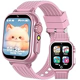 MOONKIDS Smartwatch Kinder, Kinder Smartwatch, Robuste Armbanduhr für Jungen & Mädchen ab 4 Jahren mit 36 Spielen, Schrittzähler & 500mAh-Akku - Fitnessuhr & Lernuhr ohne Internet (Rosa)