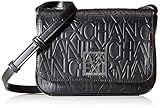 Armani Exchange Damen Women's Adjustable Shoulder Strap, Embossed Logo All Over Crossbody Medium, Schwarz (Nero-Black)