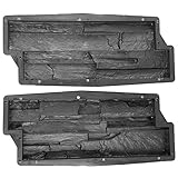 @tec Betonform Schalungsform Gießform für Naturstein Klinker, Wandverkleidung & Verblendsteine, 2er-Set Plastikformen für Riemchen & Bruchsteinoptik, je 18x50 cm, Innen & Außen