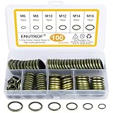 Ölablassschraube Dichtung Set 100stk Hydraulik Dichtringe mit Gummilippe Ölablassschraube Dichtring Usit Ring Sortiment für Rohrverbindung Zentral-Hydraulik Servolenkung Mechanisches Drucksyste (100)