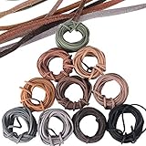 50m Lederschnur 3mm Flach Kunstleder Lederband für Armband Halskette Braun Schwarz Faux Wildleder Schnur Vintage Lederbänder DIY Schmuck Handwerk 10 Farben (5m jeder Farbe)