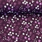 Baumwolljersey WINTERBLOOM – Jersey Stoff Meterware – 95% Baumwolle, 5% Elasthan – Ökotex 100 Klasse 1 – für Baby- & Kinderkleidung – altrosa, flieder, lila (lila)