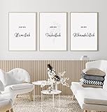 Islamische Bilder DIN A3 Premium Qualität im 3er Set eindrucksvolle Wand Dekoration Geschenk Eid Mubarak Islamic Posterset ästhetisch Calligraphy