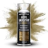 WerkXheld Sprühlack 400ml - Hochwertiges Lackspray Gold-Metallic, Vielseitig anwendbar auf Holz, Metall & Textil, Langlebiger Acryllack Spray