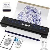 NEWYES Tattoo Drucker, Tragbarer Stencildrucker für Tätowierer & Anfänger, Matt-Effekt Klarer Druck, Kompatibel mit Handy, Tablet und PC, Kompakt, Sofortiger Druck & Langlebiger Akku