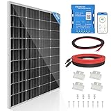 DERUXI 180W Solarpanel 12V Monokristallines Solarpanel Solarzelle Kit : 180 Watt Solarmodul mit 20A Bluetooth Solarladeregler + 5m Solarkabel + Z-Brackets für Wohnmobile, Boote, Gartenhäuser