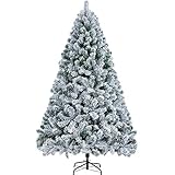 Yaheetech Künstlicher Weihnachtsbaum mit Schnee 183cm (Ø ca.120cm) mit ca.820 Spitzen, Tannenbaum mit Schnee, inkl. Metall Christbaum Ständer, Schnellaufbau, Klappsystem Baum für Weihnachten
