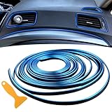 Blau Zierstreifen Auto - Autodeko LKW Zubehör Innenraum Tuning Frauen Mann Moulding Line Deko Zubehör DIY Filler Flexible Strip mit Installation Tool,5M