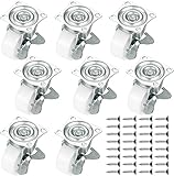 LJHOME 8 Stück Lenkrollen mit Bremse, 1,5 Zoll/40 mm Möbelrollen, drehbare Rollen mit Kugellagern, Transportrollen Räder Rollen, Schwerlastrollen aus Nylon mit Hochwertigem, langlebigem Material