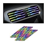 CGEAMDY 20 Stück Auto Lüftungsschlitz Dekoration, Auto Styling Lüftungsgitter Zierleiste, Auto Zubehör Innenraum, Mehrfarbig Zierstreifen für Lüftungsschlitze (Mehrfarbig)