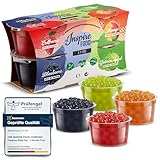INSPIRE FOOD Bubble Tea Perlen Set - 4er-Pack Popping Boba Fruchtperlen | Erdbeere, Mango, Grüner Apfel, Heidelbeere | Tapioka Perlen 100% vegan und glutenfrei, ohne künstliche Farbstoff, je 100g