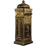 STILISTA Antiker Standbriefkasten 102 cm, Aluminium, Farbwahl, Messing