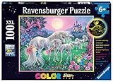 Ravensburger Kinderpuzzle - 13670 Einhörner im Mondschein - Einhorn-Leuchtpuzzle für Kinder ab 6 Jahren, mit 100 Teilen im XXL-Format, Leuchtet im Dunkeln