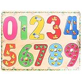 PLANÈTE Bois - Zahlenpuzzle - FSC - Lernspiel - Erste Überlegungen - 052461-10 Teile - Mehrfarbig - Holz - Kinderspiel - Kinderpuzzle - 30 cm x 22,5 cm - Ab 2 Jahren