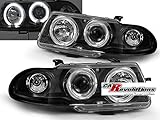 Scheinwerfer Set für Opel Astra F 91-94 LED Angel Eyes Scheinwerfer Set in schwarz