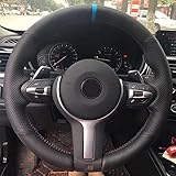 CWTSDSG Leder Blue Marker Lenkradabdeckung. Für BMW F87 M2 F80 M3 F82 M4 M5 F12 F13 M6 F85 X5 X6 F33 F30 M Sport