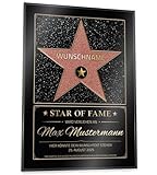 Papierschmiede® Hollywood Walk of Fame Stern | Personalisierte Urkunde zum Jubiläum | Geburtstag Geschenk oder zur Feier kleiner Siege „Star of Fame“ Geschenke für Männer und Frauen