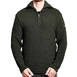 Louis Poser Troyer (100% Made in Germany) - Troyer Pullover Herren & Damen aus Schurwolle, Seemannspullover Herren & Damen Troyer Pullover, Warmer Kragen Pullover, Farbe: Grün, Größe: 56 (XL)