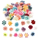 50 Stück Mini Künstliche Blumen Kunstblumen zum Basteln Künstliche Blumenköpfe Blütenköpfe Deko Seidenblumen Fake Blumen Blumendeko für DIY Zuhause Scrapbooking Hochzeit Party Home