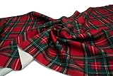 Marchiano bedruckter im Schottenstoff, Tartan, 50 x 150 cm (Rot grün)