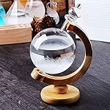 Sturmglas-Wettervorhersage, Wettervorhersagestation, kugelförmige Wetterglas-Wetterstation, dekorative Kristallkugel-Wettervorhersage, tolles Geschenk für Büro, Schreibtisch, Heimdekoration (Stil 3)